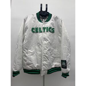 NWT‎ Ultra Game NBA Boston Celtics Varsity Bomber Jacket Mens XXL White VOMF987F